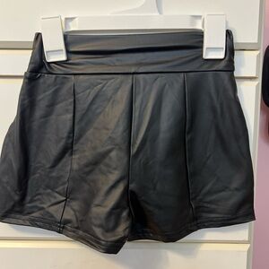 SHEIN Black High Waist Faux Leather Shorts